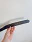 Black Leather Belt with Double Circle Buckle (Size M/L)