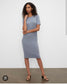 Club Monaco "Signature Cashmere Tee Dress in Grey Blue" (Size M)