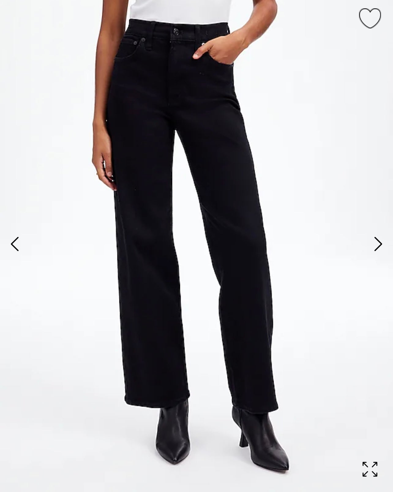 Madewell "The Perfect Vintage Wide-Leg Jean" in Black Denim (Size 25)