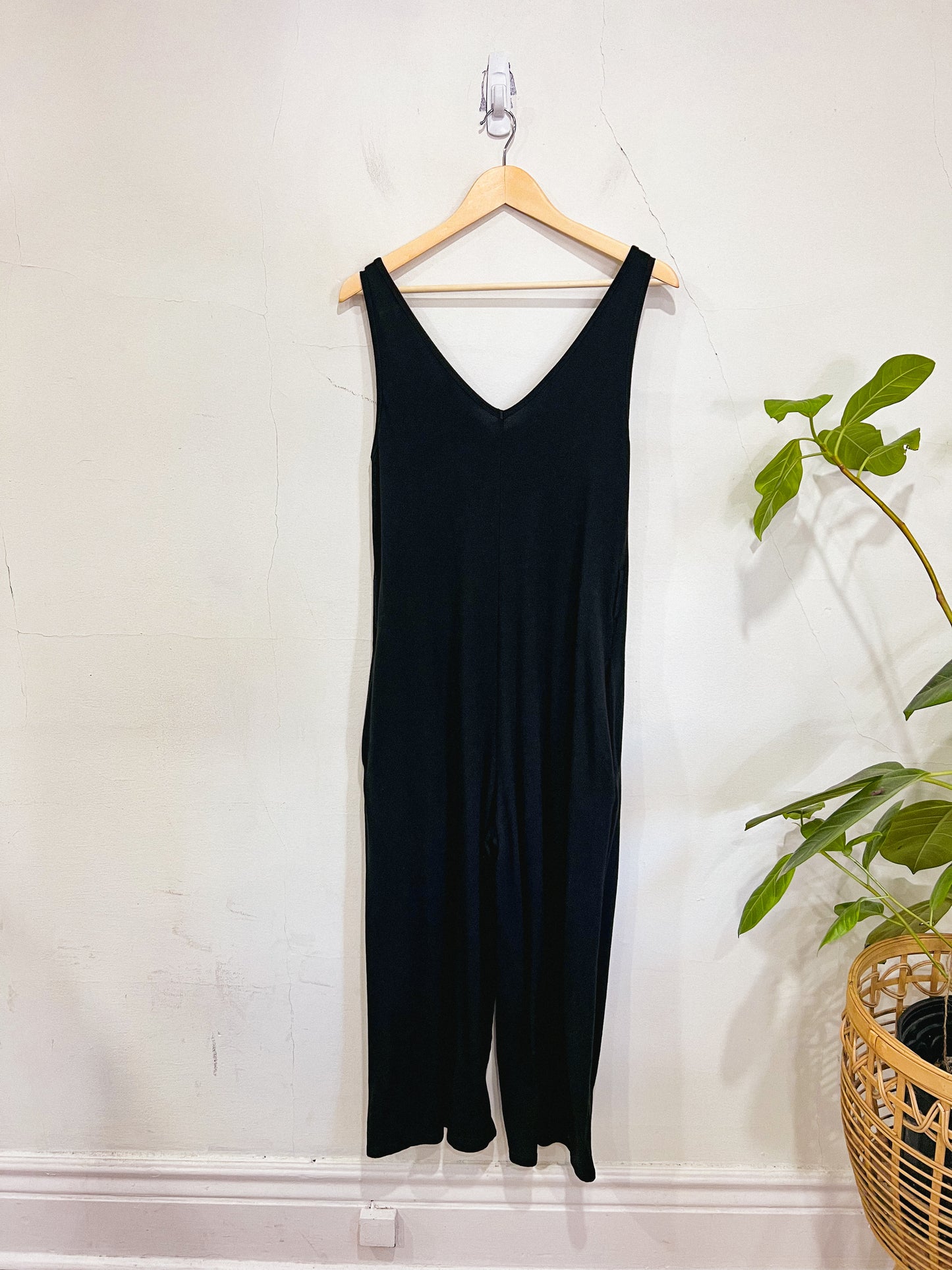 Smash & Tess "Tuesday Wide Leg Romper in Midnight Black" (Size S)