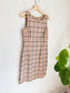 Vintage Check Print Shift Dress (Size M)