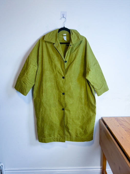 Cawley Studio Designer Canvas Trench Coat in Green (Size S-L)