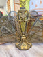 Vintage Art Deco Brass Folding Fireplace Fan NO SHIPPING