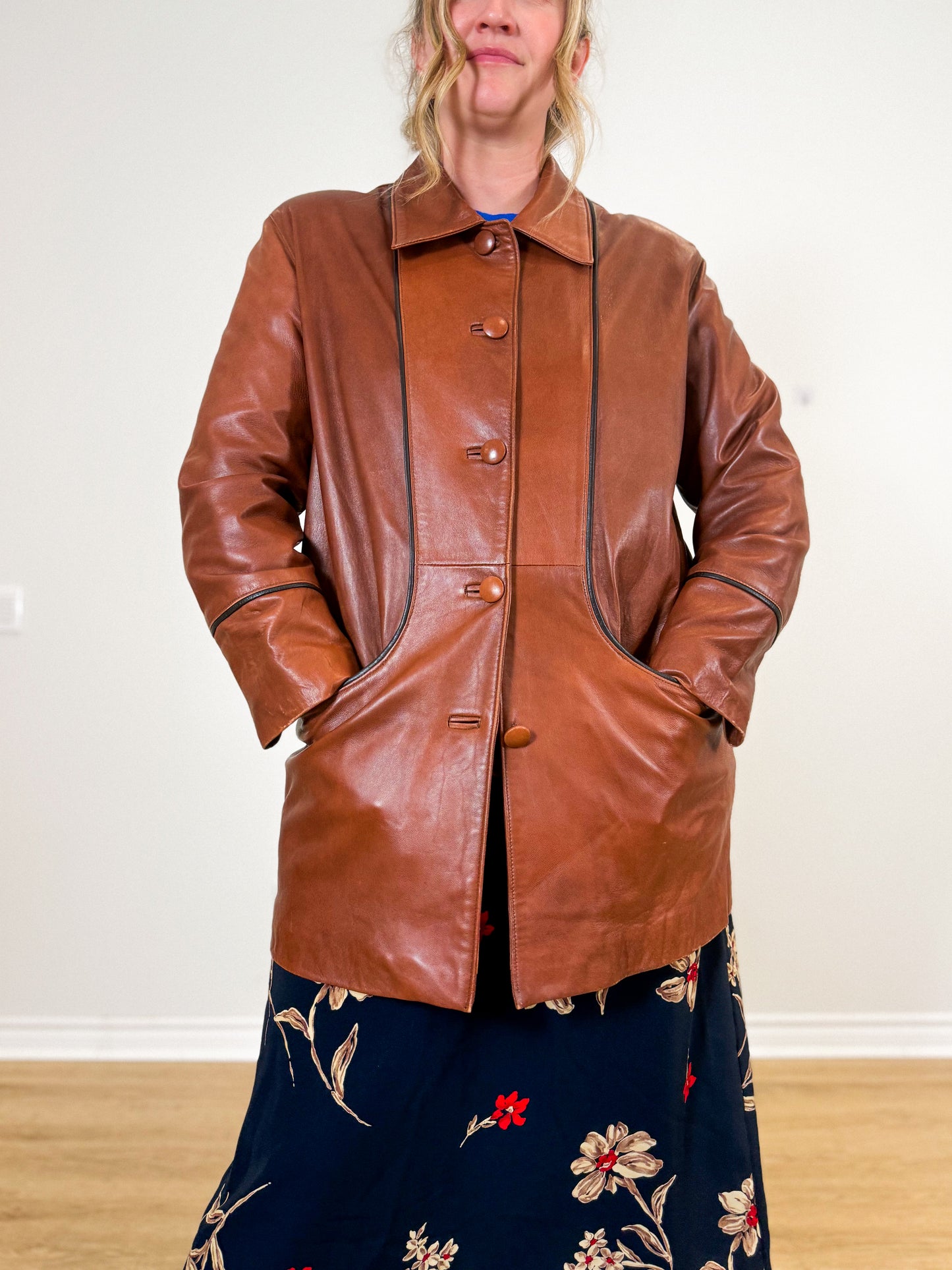 Vintage Bertanni Leather Jacket in Brown (Size L)
