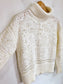 Alpha Studio Crochet Woven Turtleneck Sweater in Cream  SOLD AS IS (Size S)