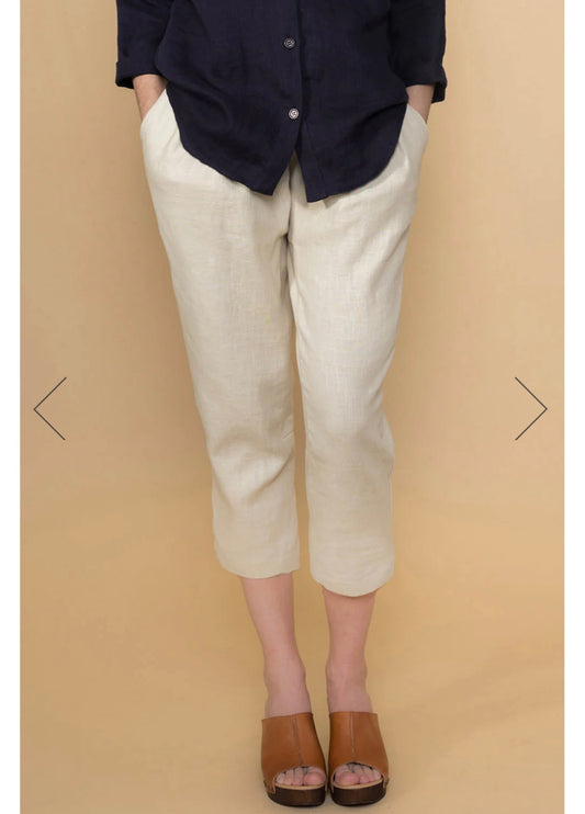 Valerie Dumaine Navy "Devo Pants Ramie" (Size M)