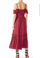 Derek Lam 10 Crosby "Iris Poppy Ruffle Cami Dress" in Red/Purple (Size S)