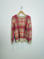 TILLEY "Plaid Mohair Sweater in Pink/Brown/Cream" (Size S/M)