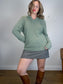 Sezane OCTOBRE Editions Fuzzy Collared Knit in Sea Green (Size L)