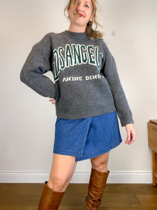 Los Angeles Knit Crewneck in Grey SOLD AS IS  (Size L)