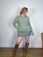 Sezane OCTOBRE Editions Fuzzy Collared Knit in Sea Green (Size L)