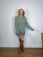 Sezane OCTOBRE Editions Fuzzy Collared Knit in Sea Green (Size L)