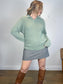 Sezane OCTOBRE Editions Fuzzy Collared Knit in Sea Green (Size L)