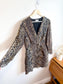 RIXO "Golden Silk Mini Dress in Leopard Print" (Size XL)