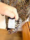 RIXO "Golden Silk Mini Dress in Leopard Print" (Size XL)