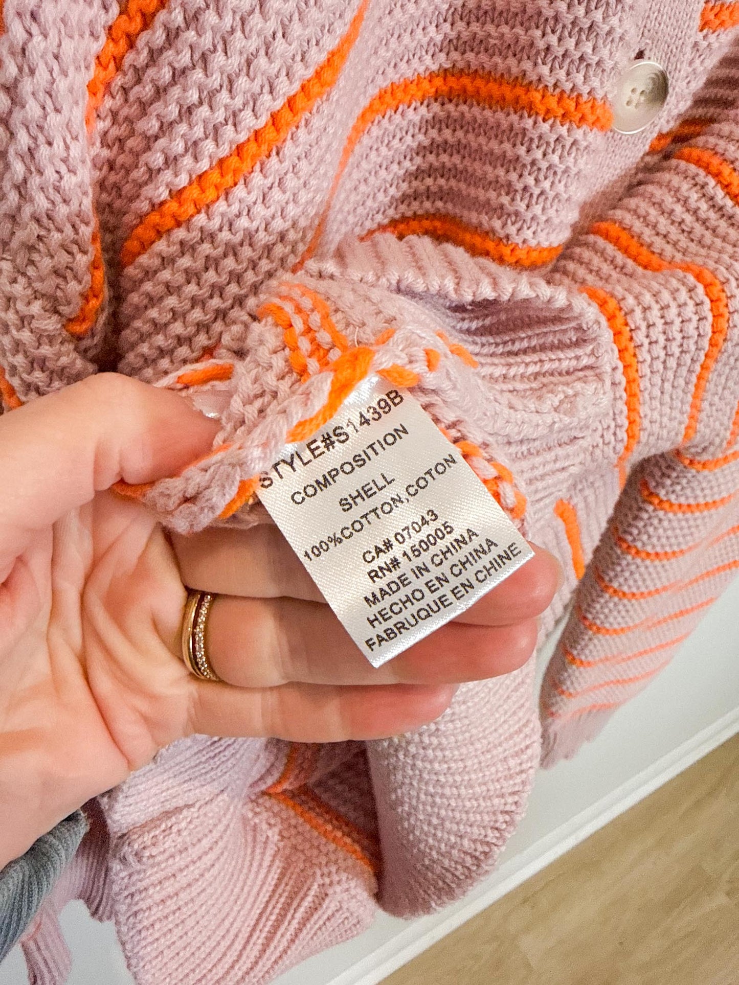 dRA Los Angeles Striped Cotton Amara Cardigan in Maeve/Orange (Size L)