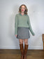 Sezane OCTOBRE Editions Fuzzy Collared Knit in Sea Green (Size L)