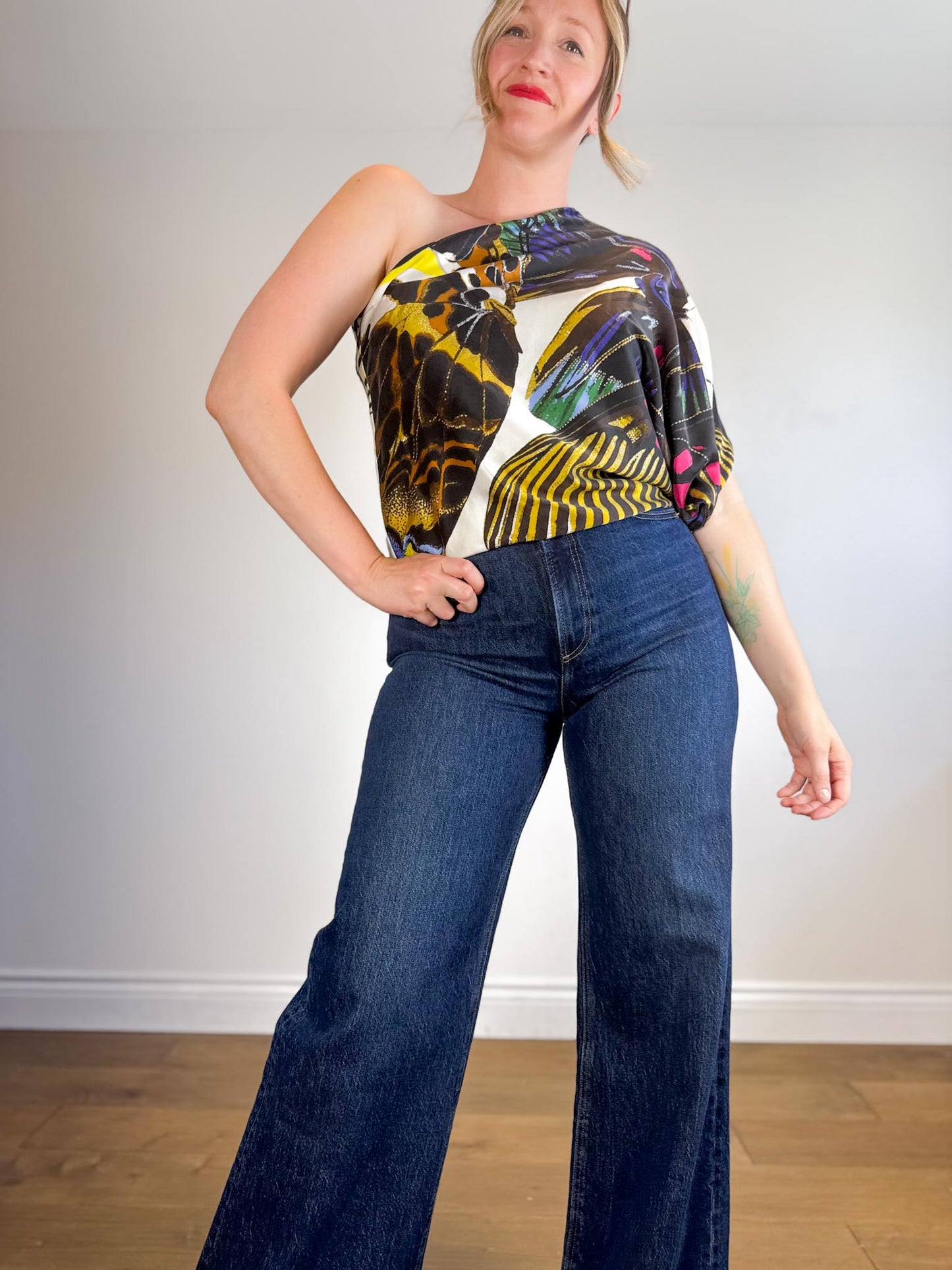 PISTOLA "Lana High-Rise Wide-Leg Jeans in Dark Wash" (Size 30)