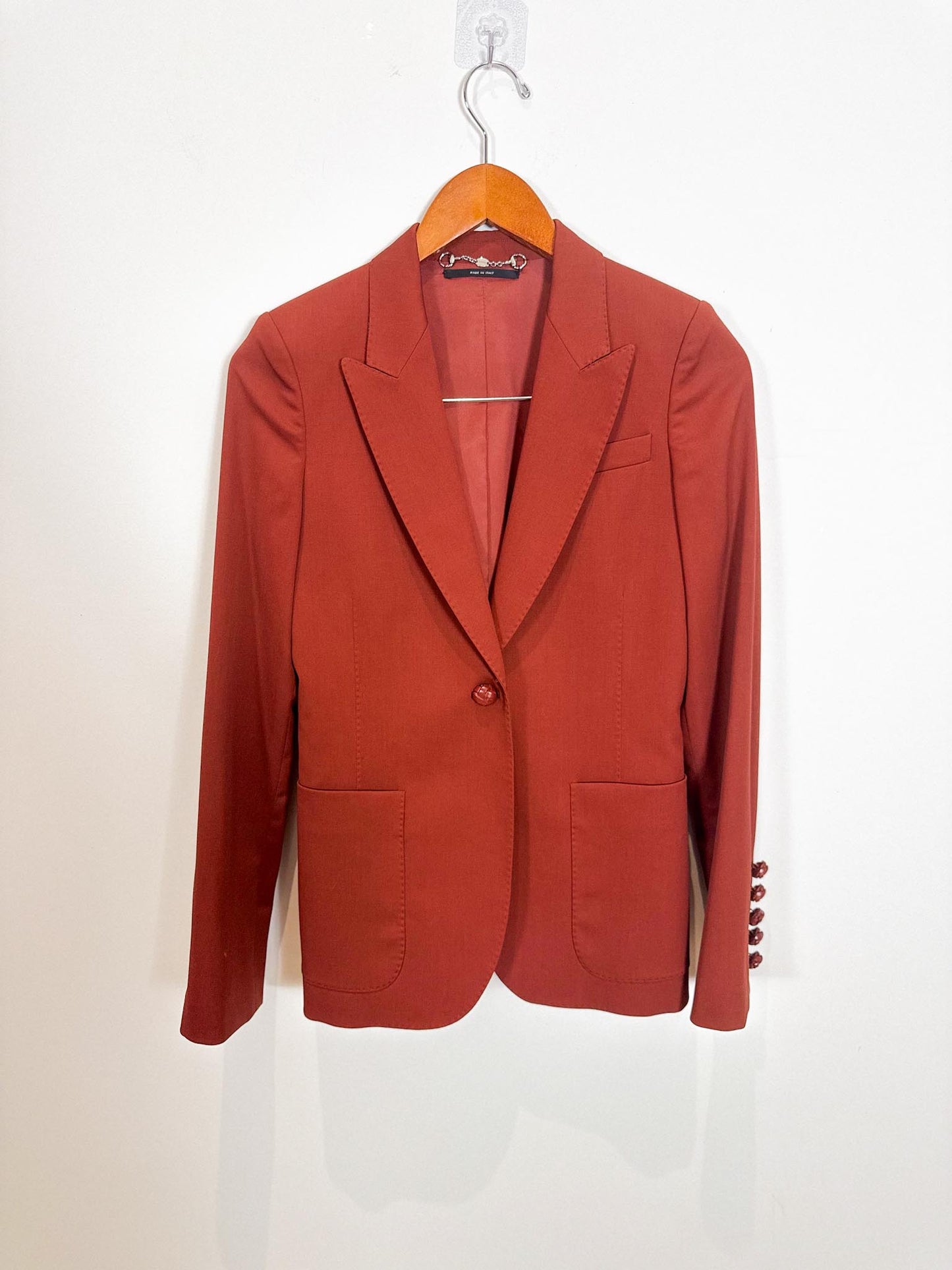 GUCCI Designer Blazer in Terracotta (Sizie S)