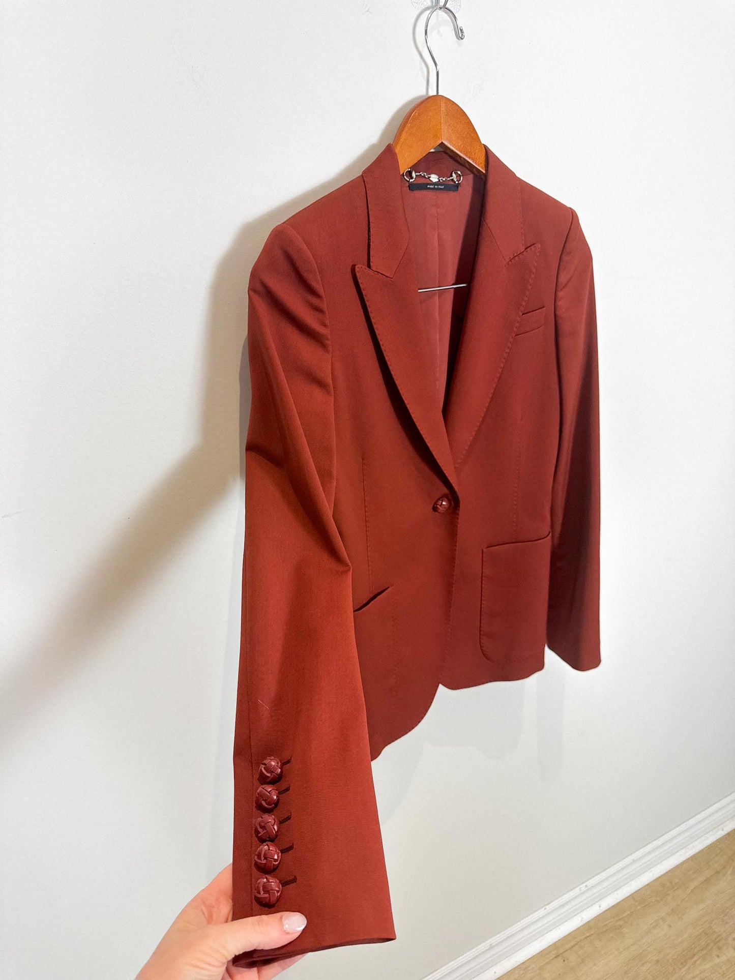 GUCCI Designer Blazer in Terracotta (Sizie S)