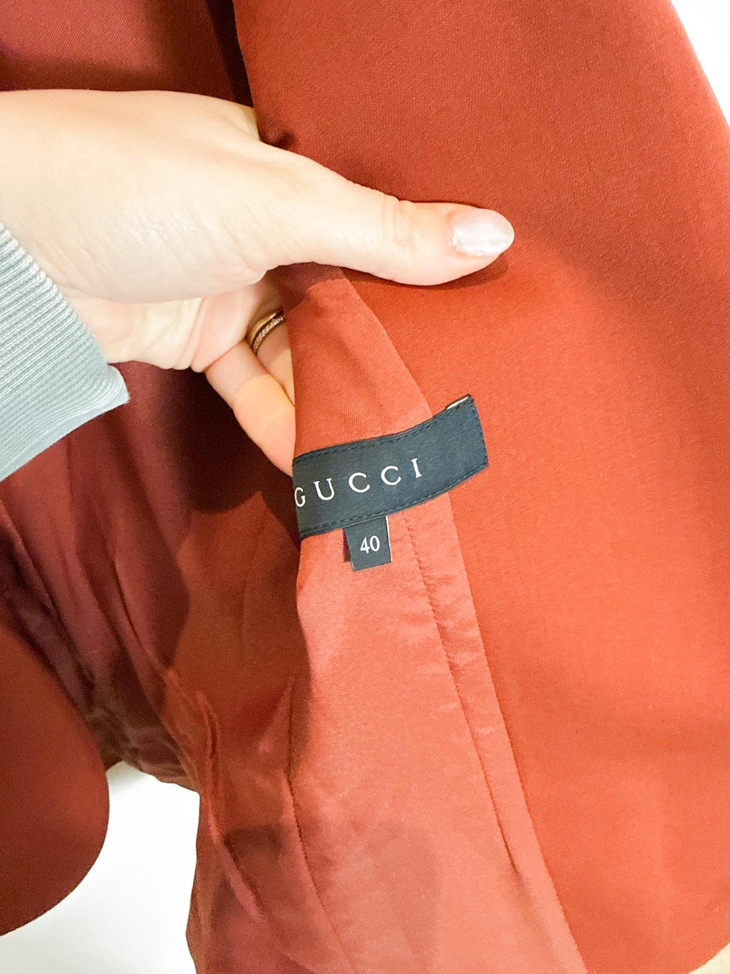 GUCCI Designer Blazer in Terracotta (Sizie S)