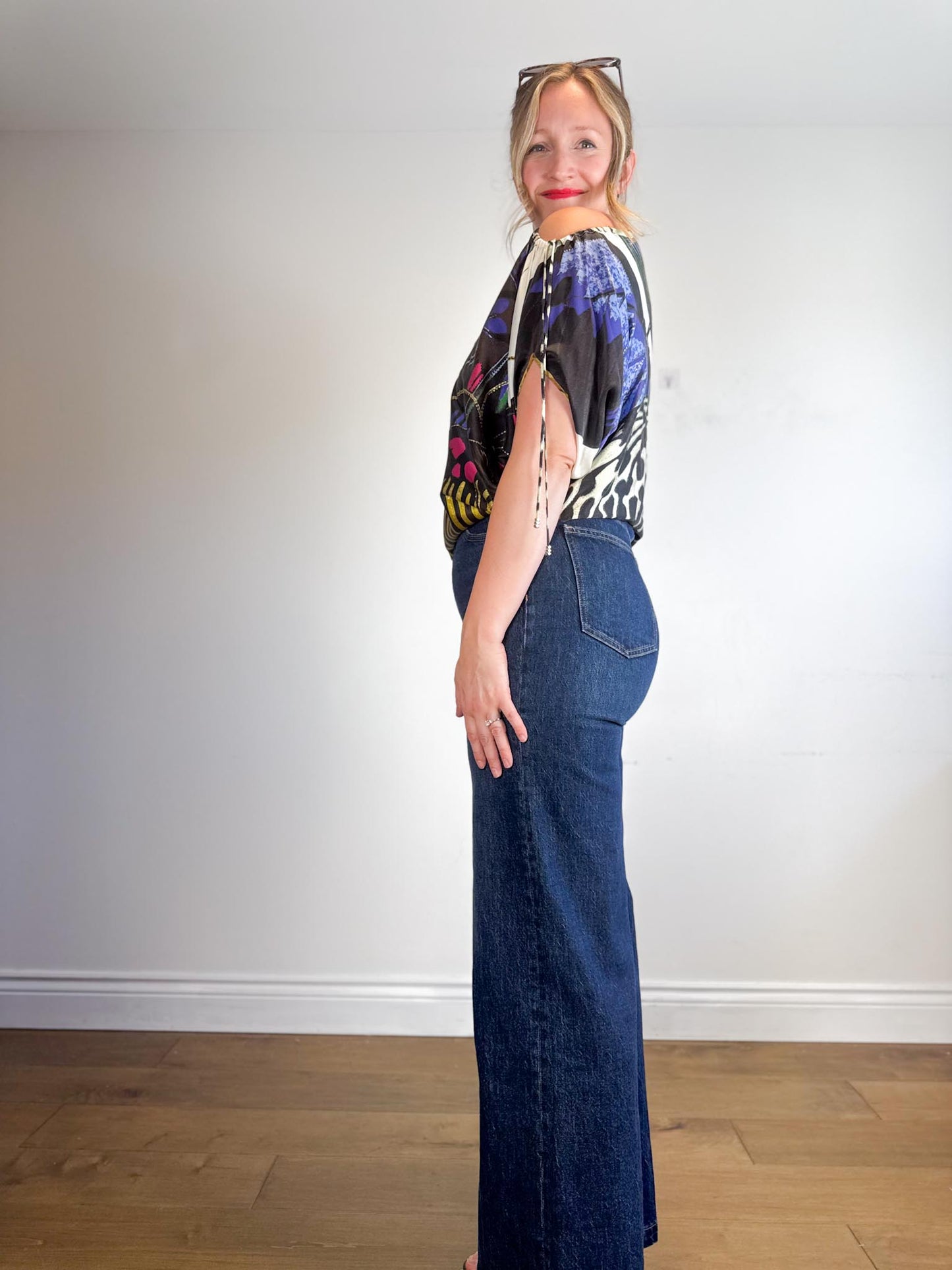 PISTOLA "Lana High-Rise Wide-Leg Jeans in Dark Wash" (Size 30)