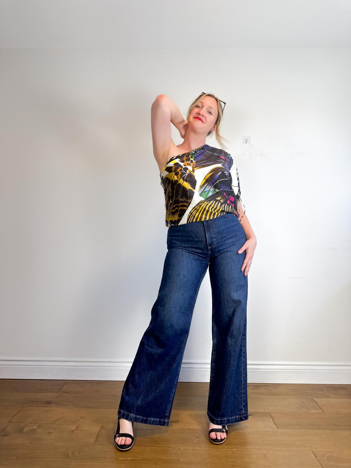 PISTOLA "Lana High-Rise Wide-Leg Jeans in Dark Wash" (Size 30)
