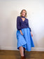 Banana Republic Full Midi Skirt in Blue (Size M/L)