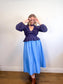 Banana Republic Full Midi Skirt in Blue (Size M/L)