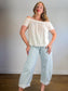 Bella Dahl "Off the Shoulder Top in Eggshell" (Size M)