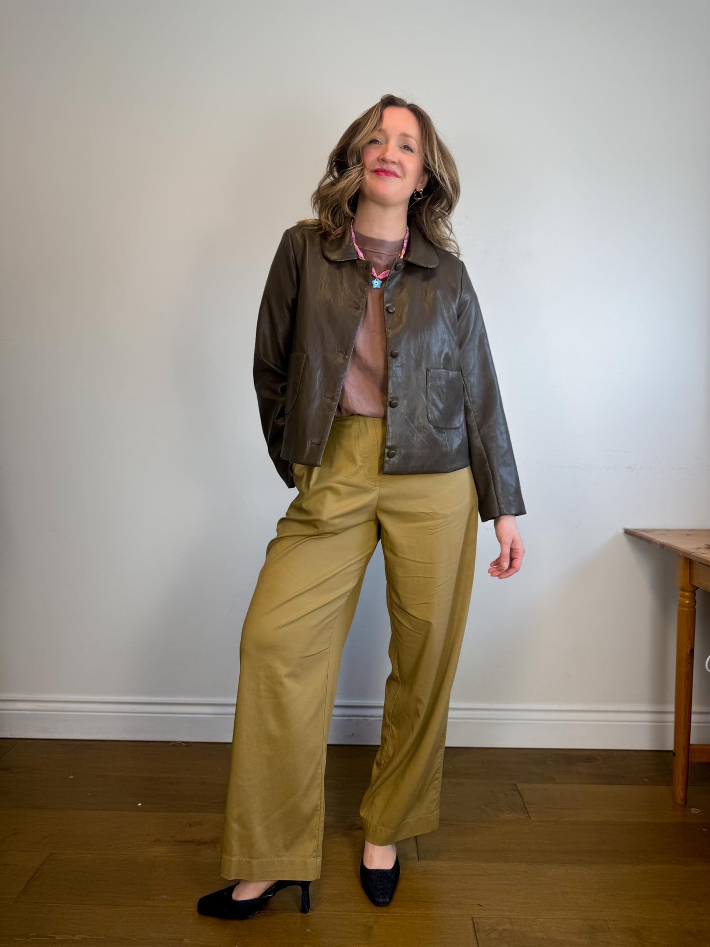 Lululemon High Rise Wide Leg Trousers in Golden Beige (Size 10)