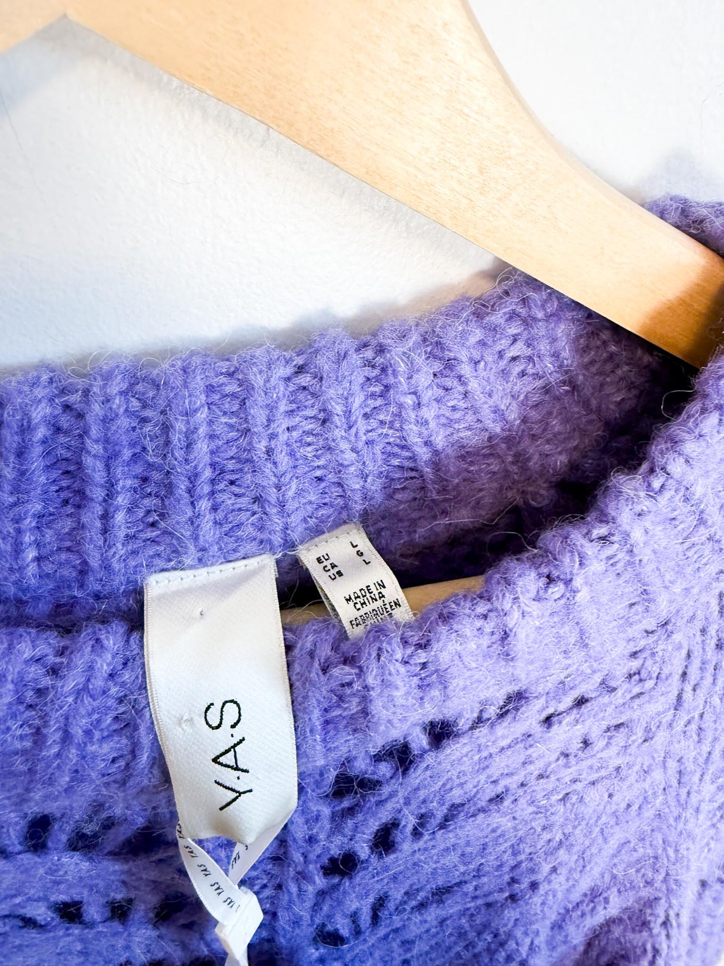 YAS Purple Chunky Knit Alpaca Sweater NWT (Size L)