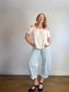 FRAME "The Bubble High Rise Curved Legs in Light Wash" NWT (Size