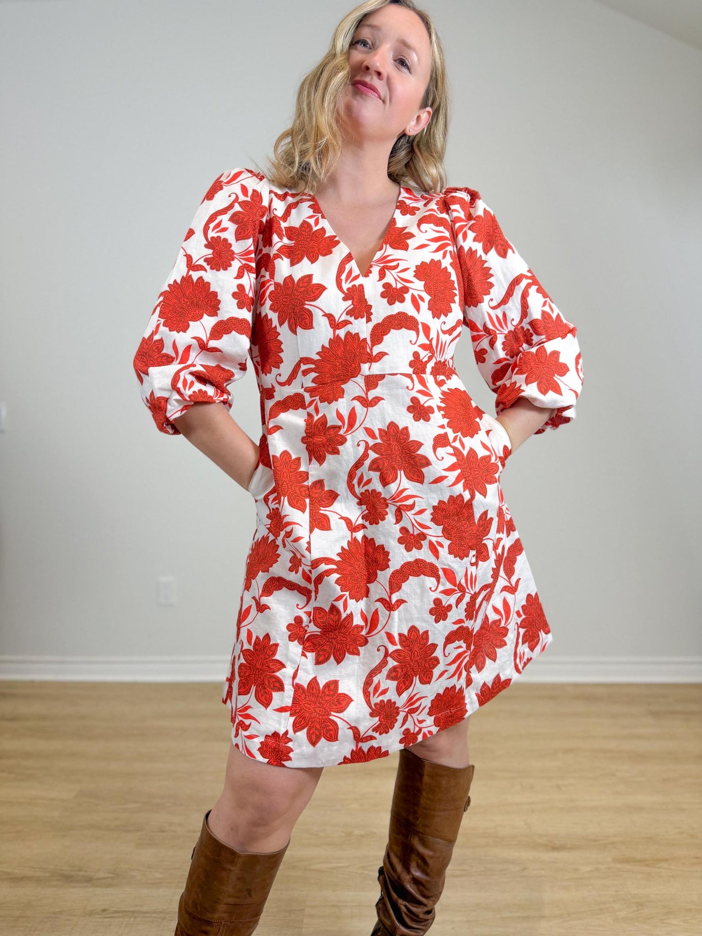 Boden "Marla Linen Blend Short Dress" NWT (Size 12)