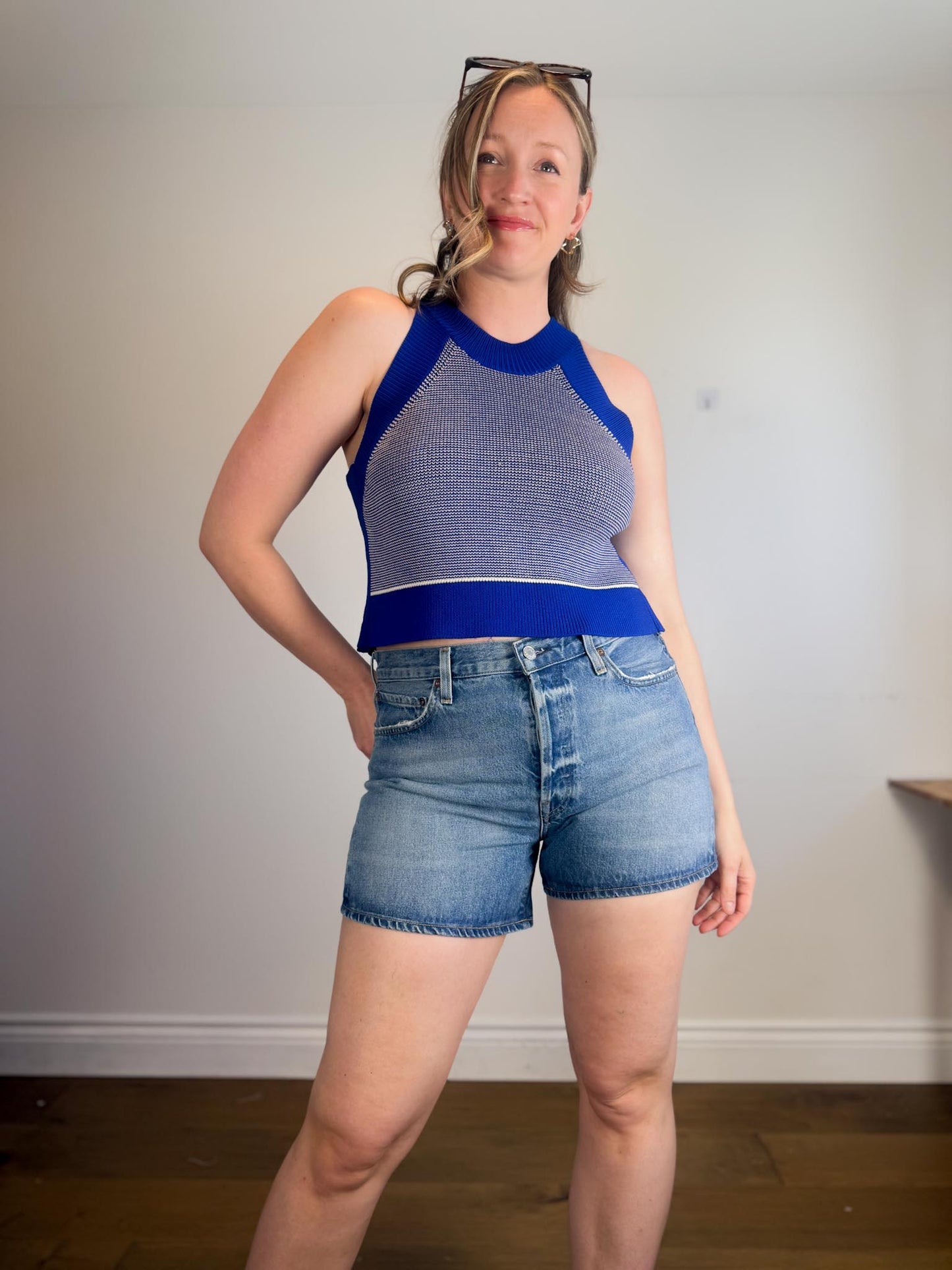 AGOLDE "Parker Long Jean Short" (Size 31)