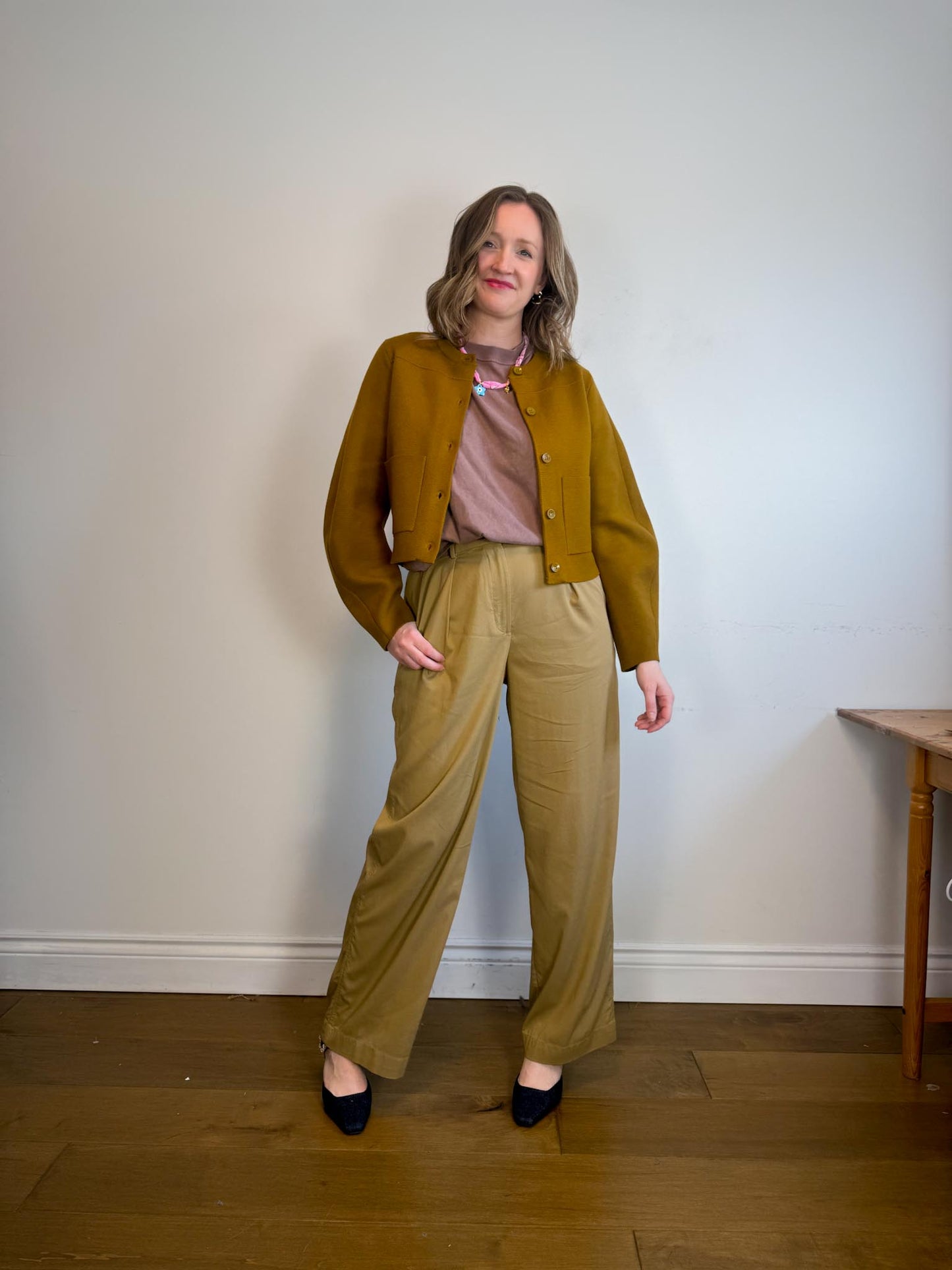 Lululemon High Rise Wide Leg Trousers in Golden Beige (Size 10)
