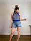 Wilfred Knit Halter Top in Blue / White (Size S/M)
