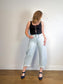 FRAME "The Bubble High Rise Curved Legs in Light Wash" NWT (Size