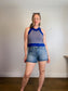 Wilfred Knit Halter Top in Blue / White (Size S/M)