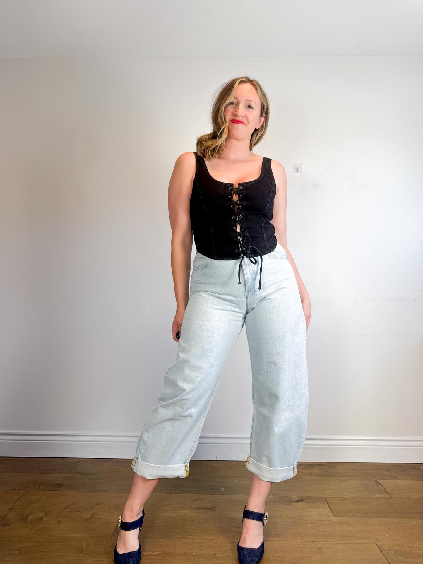 Levi’s Denim Corset Top in Black (Size L)