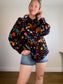 Love & Roses "Black Graphic Print Long Sleeve Button Down Shirt" NWT (Size L/XL)
