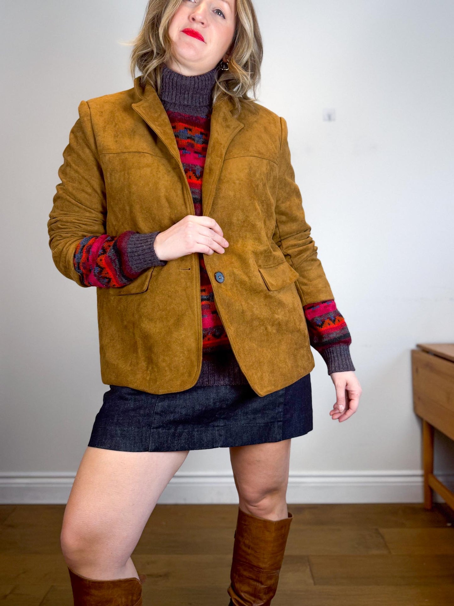 Oak + Fort Vegan Suede Jacket in Camel NWT (Size M-L)
