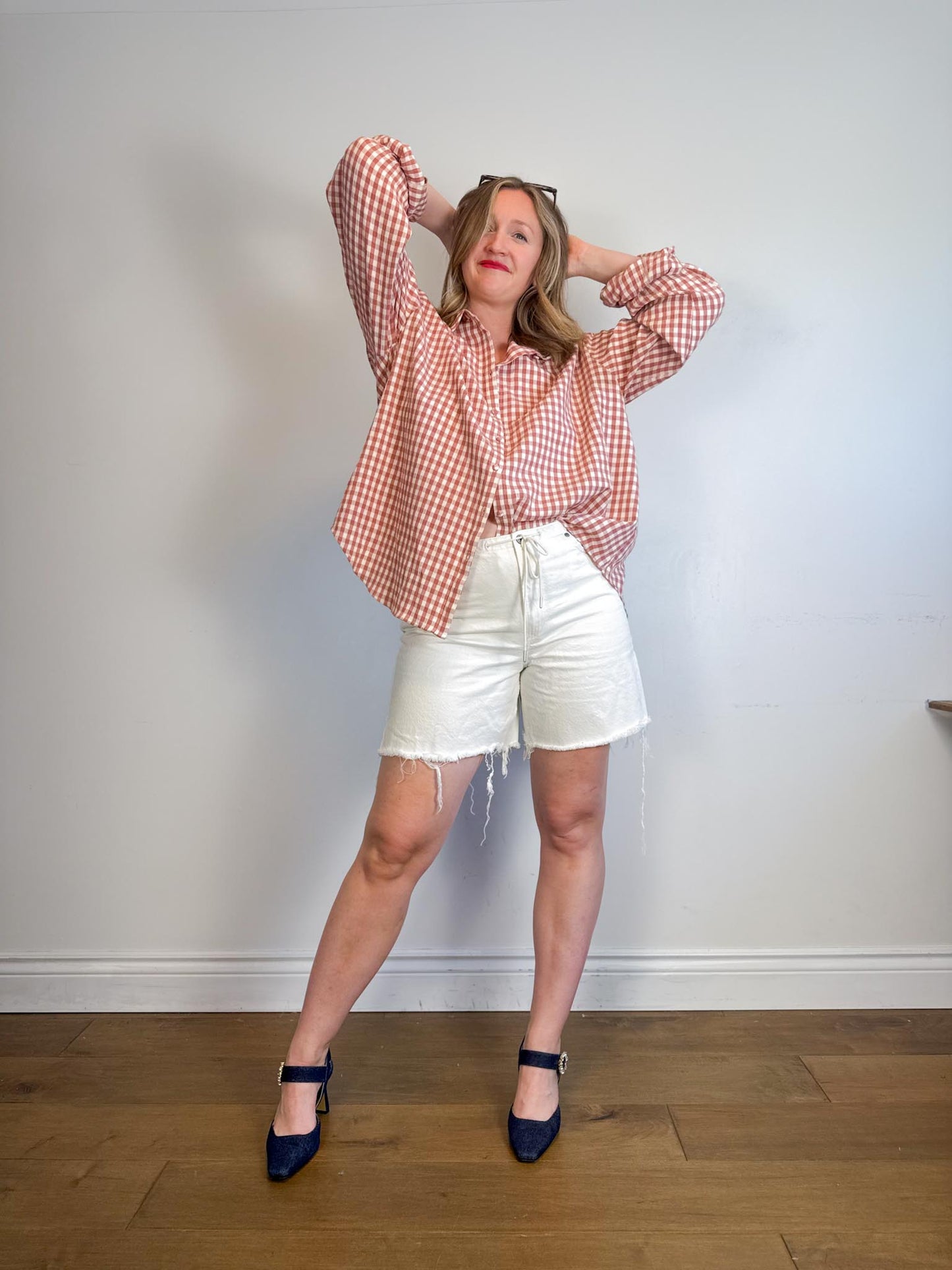 For Love & Lemons "Georgia Gingham Button Down" (Size L/XL)