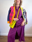 MDM Patchwork Cardigan in Hot Pink/Navy (Size S-L)