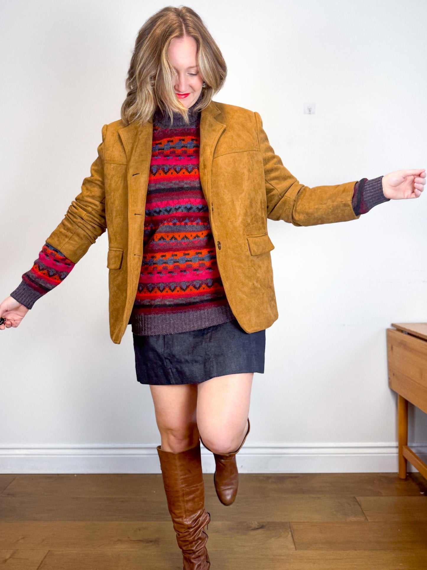 Oak + Fort Vegan Suede Jacket in Camel NWT (Size M-L)