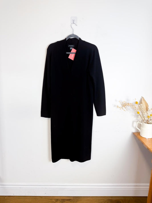 Club Monaco V-Neck Wool Dress in Black (Size M)