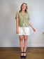 Onderbroeks Slow Fashion Gingham Blouse in Green (Size L)