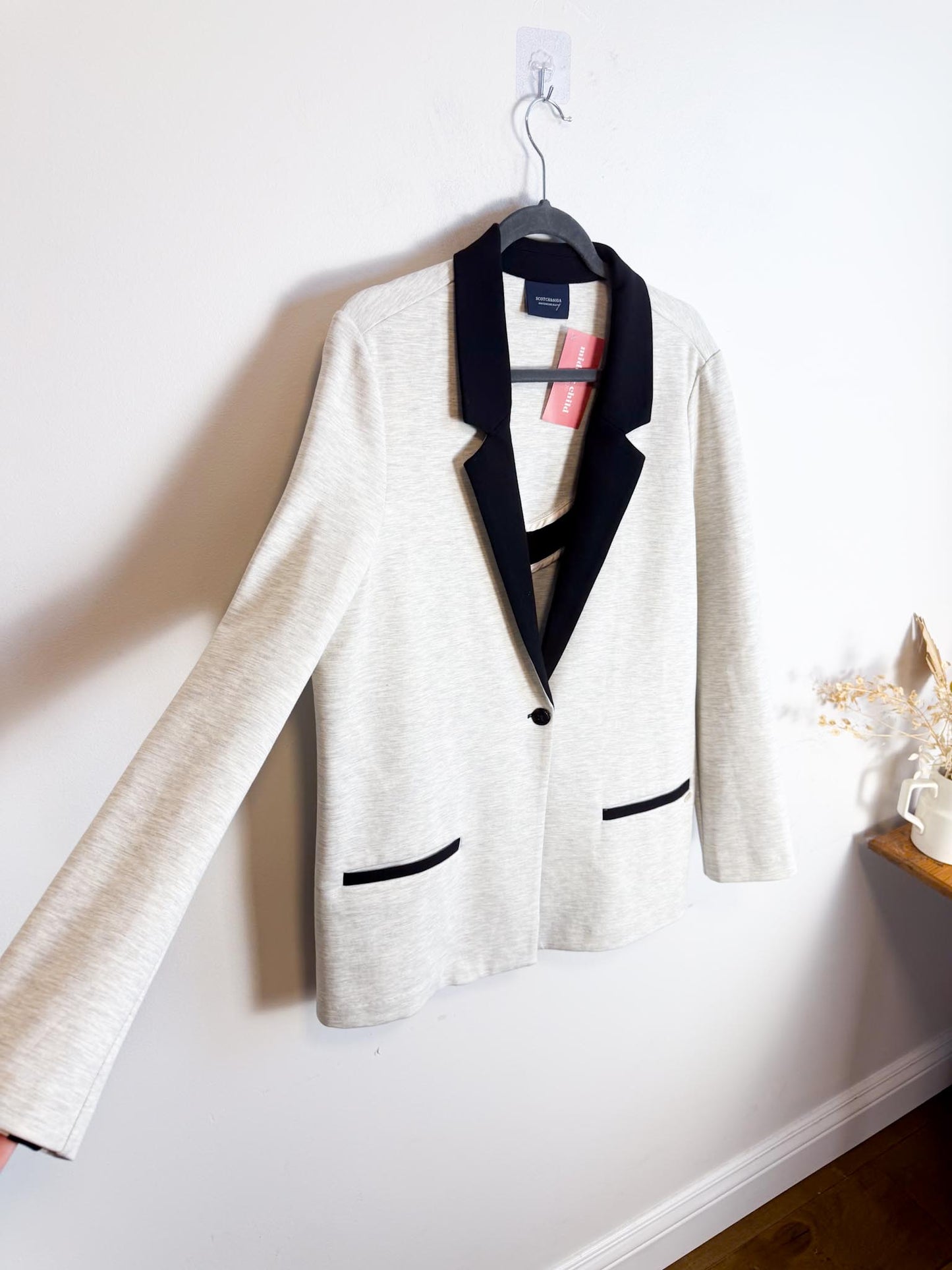 Scotch & Soda Heathered Blazer in Black/Grey (Size L)