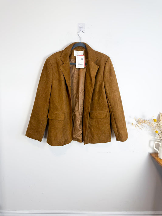 Oak + Fort Faux Suede Jacket in Camel NWT (Size M/L)