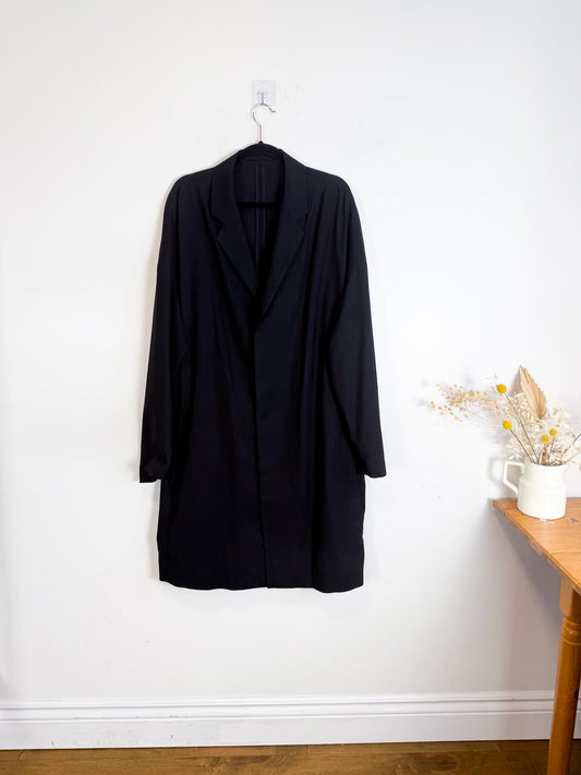 COS Lightweight Cotton Trench Coat in Black (Size L/XL)